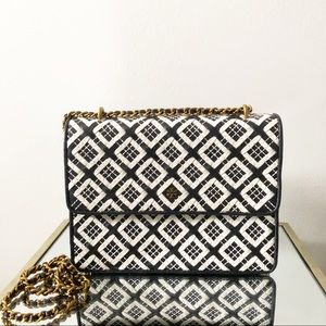 Tory Burch Robinson Woven Leather Shoulder Bag